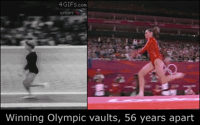56年で大きく進化した体操選手の技術