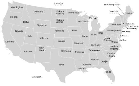 アメリカ州地図