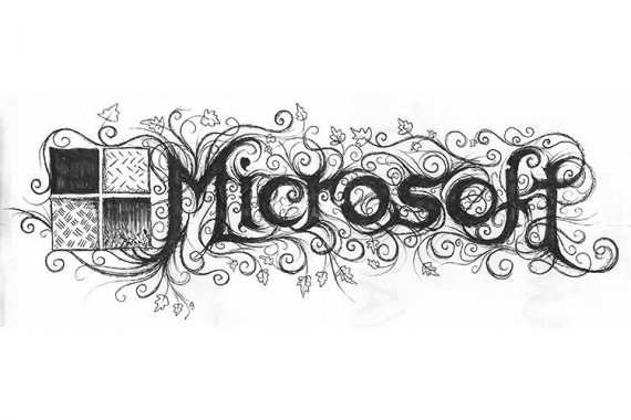 メタルバンド風Microsoftロゴ