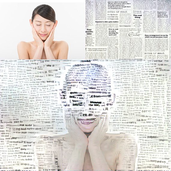 neural-style 女性と新聞