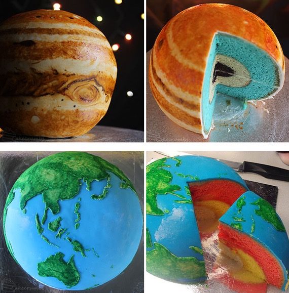 木星&地球ケーキ