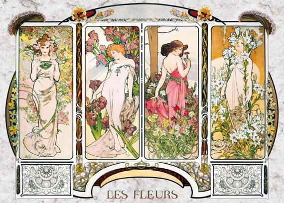 四つの花のジグソーパズル